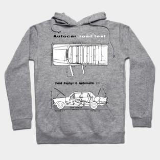 FORD ZEPHYR 6 - road test blueprint cutaway Hoodie